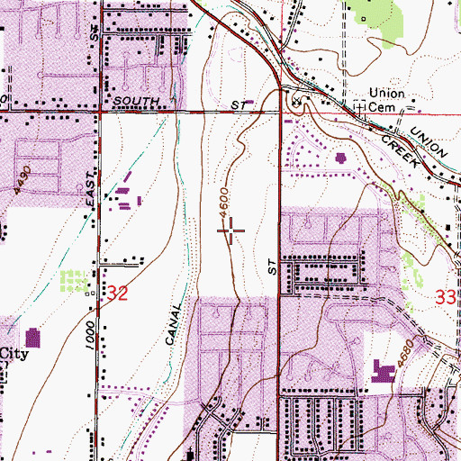 Topographic Map of HealthSouth Rehabilitation Hospital, UT