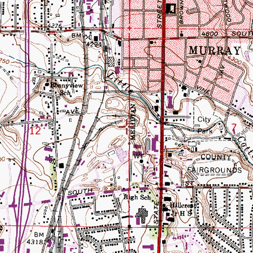 Topographic Map of Intermountain Medical Center, UT