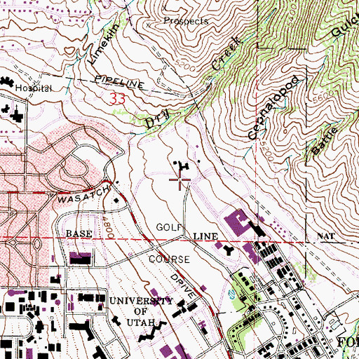 Topographic Map of University Health Care Center, UT
