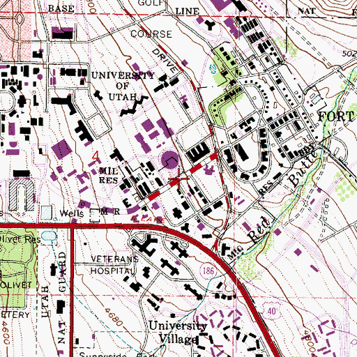 Topographic Map of University of Utah Psychoeducational Clinic, UT