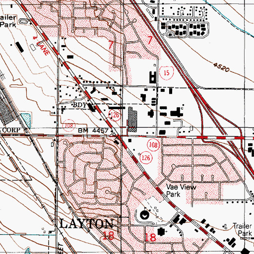 Topographic Map of Antelope Square Shopping Center, UT