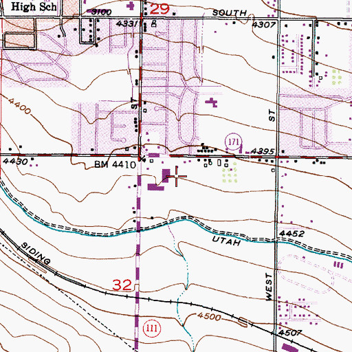 Topographic Map of Arbor Park Shopping Center, UT