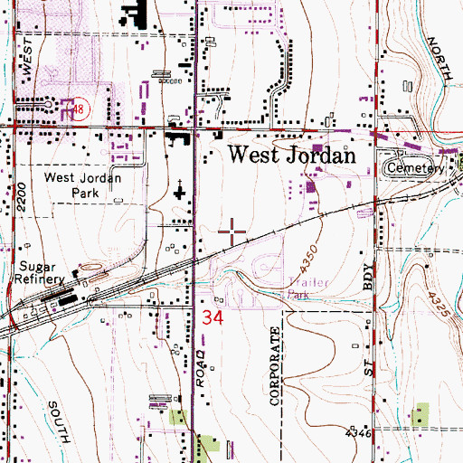 Topographic Map of Briarwood Center Shopping Center, UT