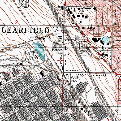 Topographic Map of Clearfield City Shops Shopping Center, UT
