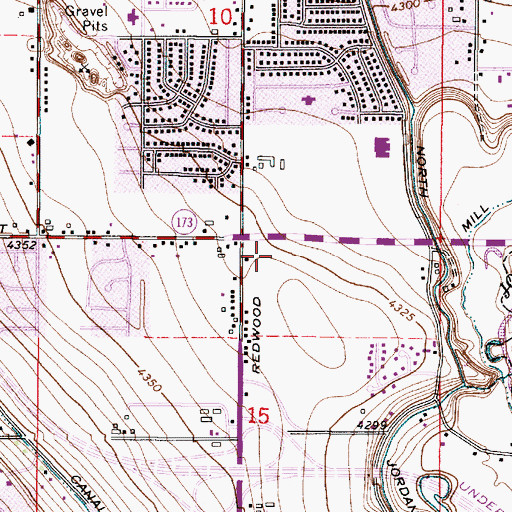 Topographic Map of Crosstowne Center Shopping Center, UT