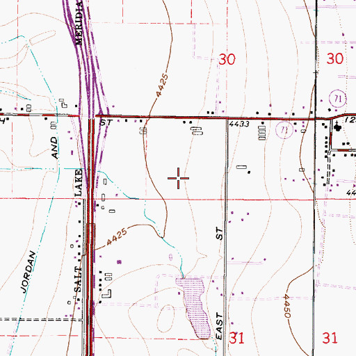 Topographic Map of Draper Crossing Shopping Center, UT
