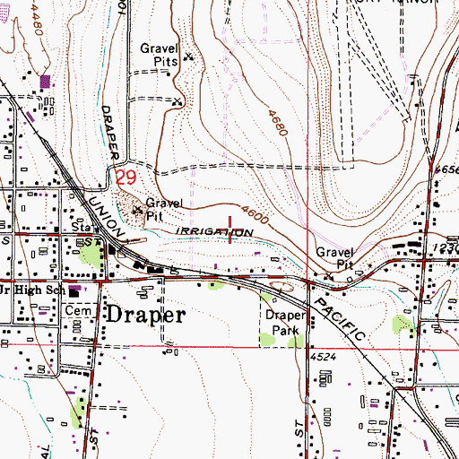 Topographic Map of Hidden Valley Shopping Center, UT