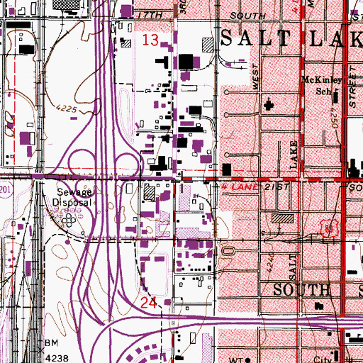 Topographic Map of Interpointe Shopping Center, UT