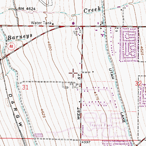 Topographic Map of Jordan Industrial Center, UT