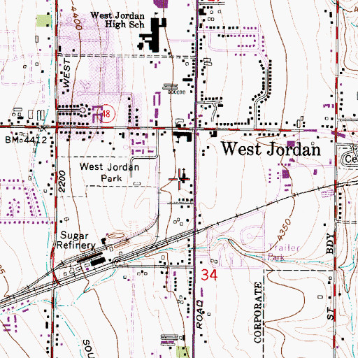 Topographic Map of Jordan Square Shopping Center, UT