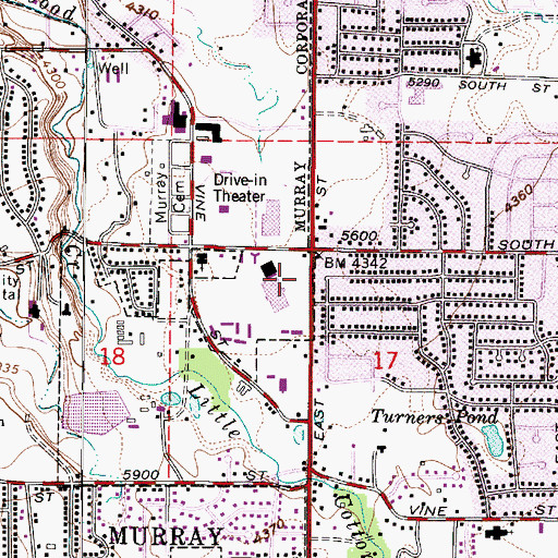 Topographic Map of Ninth Street Marketplace, UT