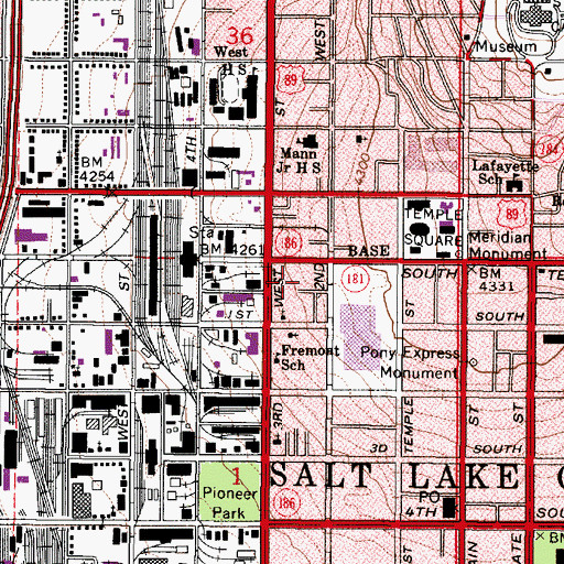 Topographic Map of Olympic Square, UT
