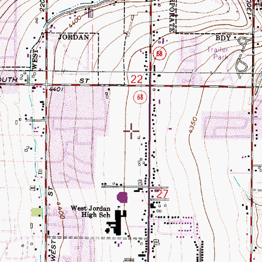 Topographic Map of Redwood Village Shopping Center, UT