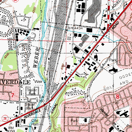 Topographic Map of Riverdale Shopping Center, UT