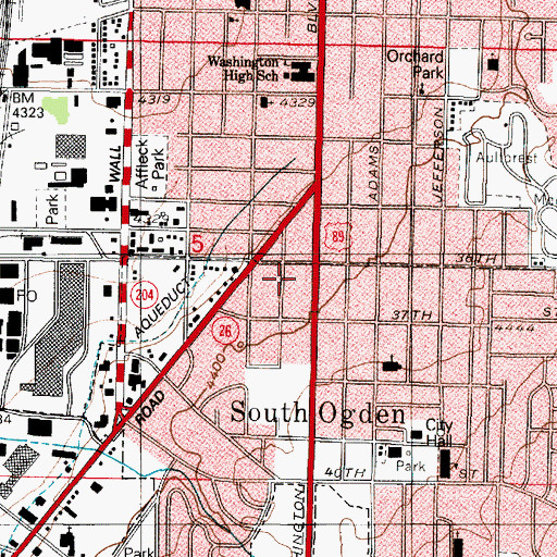 Topographic Map of South Ogden City Center Shopping Center, UT