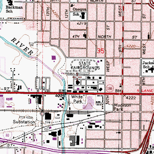 Topographic Map of Utah State Fairpark, UT