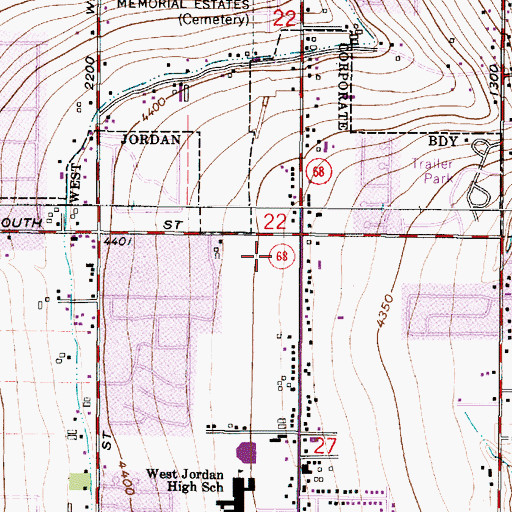Topographic Map of West Jordan Mall Shopping Center, UT