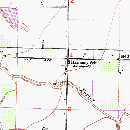 Topographic Map of Harmony School, CA