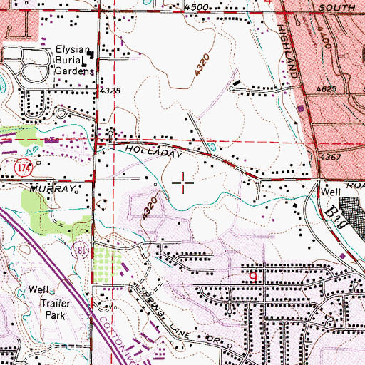 Topographic Map of Big Cottonwood Regional Park, UT