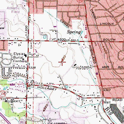 Topographic Map of Detention Basin Park, UT