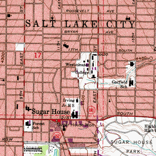 Topographic Map of Malmsten Amphiteater, UT
