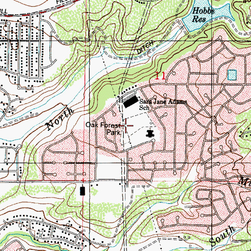 Topographic Map of Oak Forest Park, UT