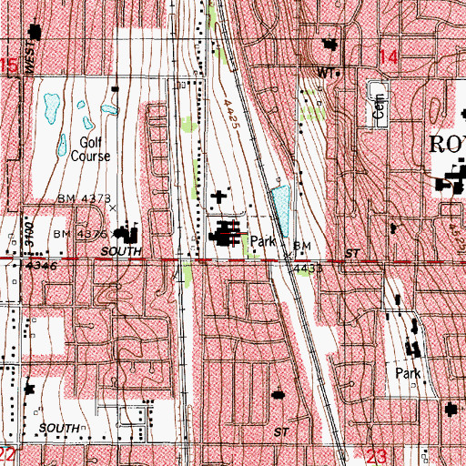Topographic Map of Roy Park, UT