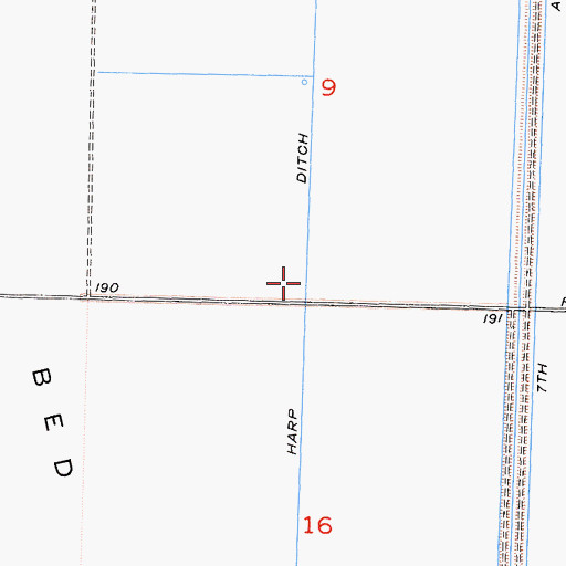 Topographic Map of Harp Ditch, CA