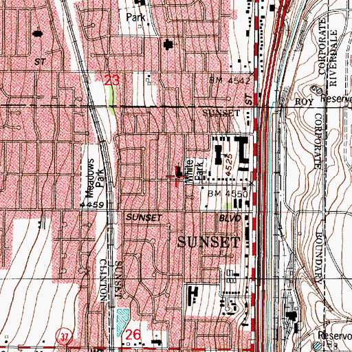 Topographic Map of White Park, UT