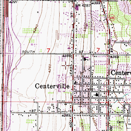 Topographic Map of Centerville Post Office, UT