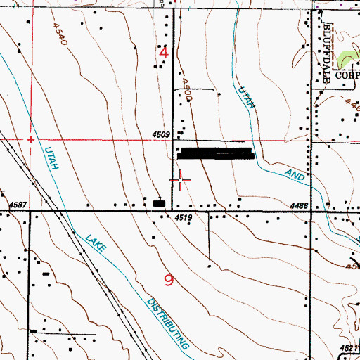Topographic Map of Bluffdale Elementary School, UT