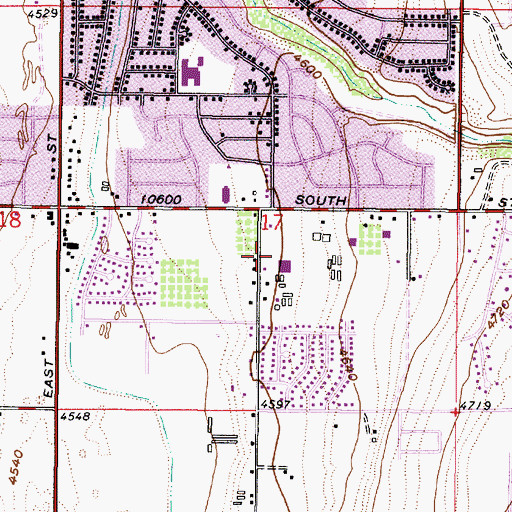 Topographic Map of Challenger School, UT