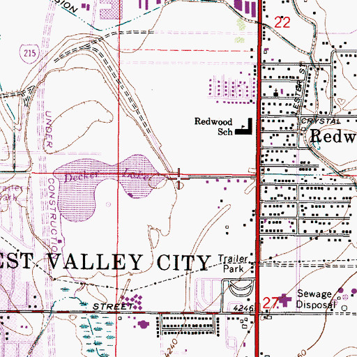 Topographic Map of Columbia College, UT