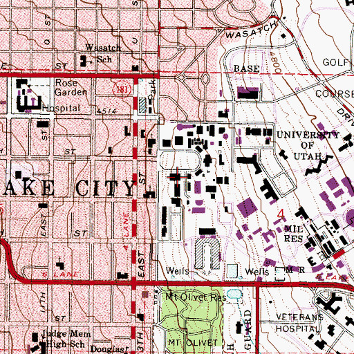 Topographic Map of Alfred Emery Building, UT