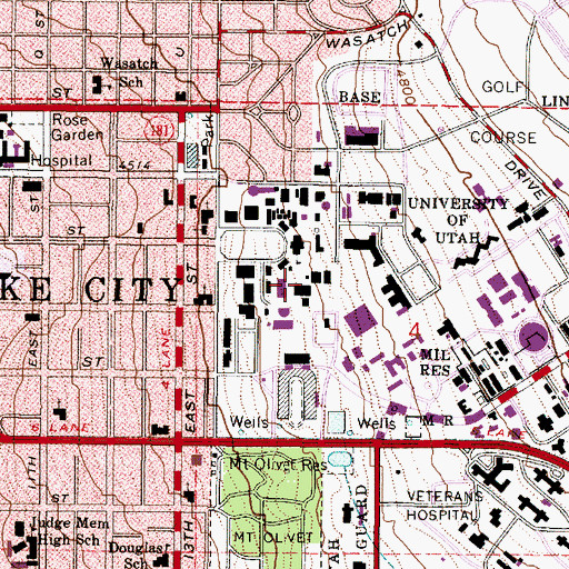 Topographic Map of Alien Wilmont Skaggs Biology Residence Building, UT
