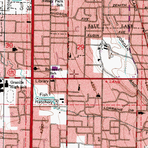 Topographic Map of American Cancer Society Salt Lake City Office, UT