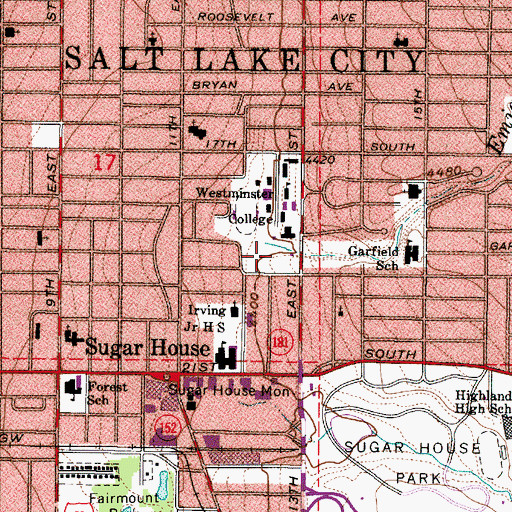 Topographic Map of Behnken Hall, UT
