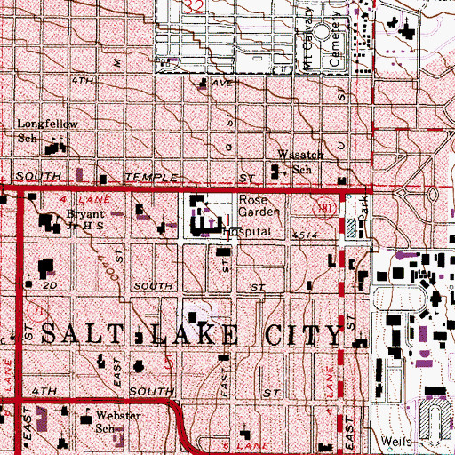 Topographic Map of Cancer Wellness House, UT