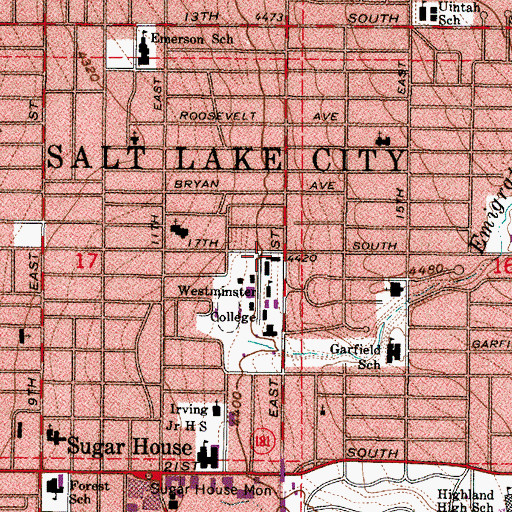 Topographic Map of Carleson Hall, UT