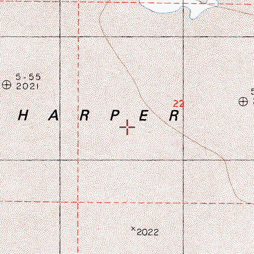 Topographic Map of Harper Lake, CA
