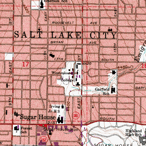Topographic Map of Converse Hall, UT