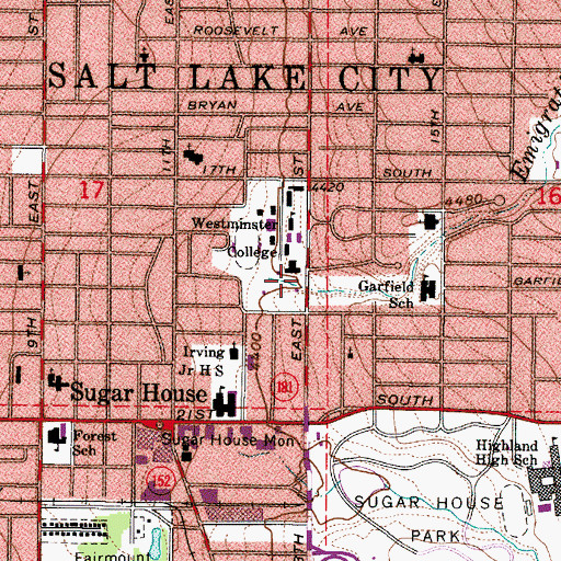 Topographic Map of Dolores Dore Eccles Ceramic Center, UT