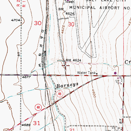 Topographic Map of E J Garn Aviation Complex, UT