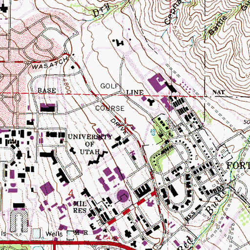 Topographic Map of Eccles Broadcast Center, UT