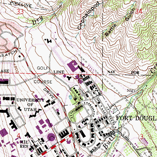 Topographic Map of Eccles Health Sciences Education Building, UT