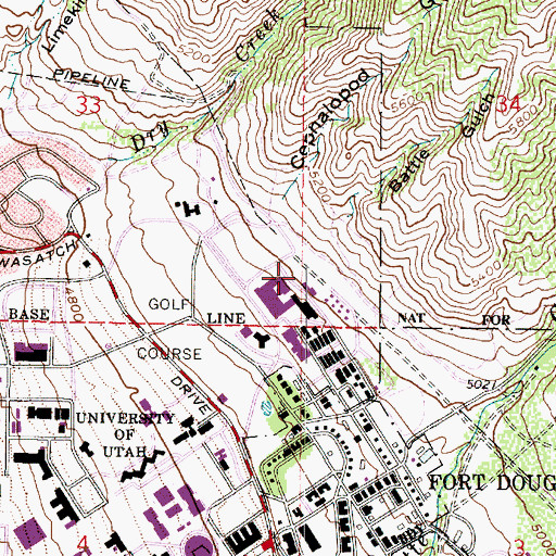 Topographic Map of Ezekiel R and Edna Dumke Building, UT