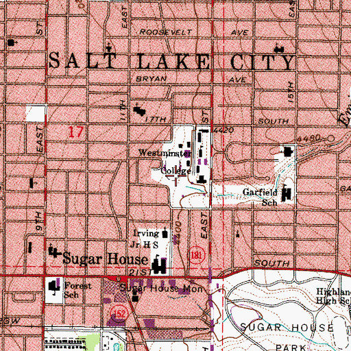 Topographic Map of Giovale Library, UT