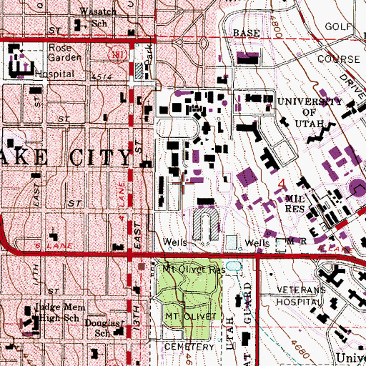 Topographic Map of Henry Eryring Building, UT