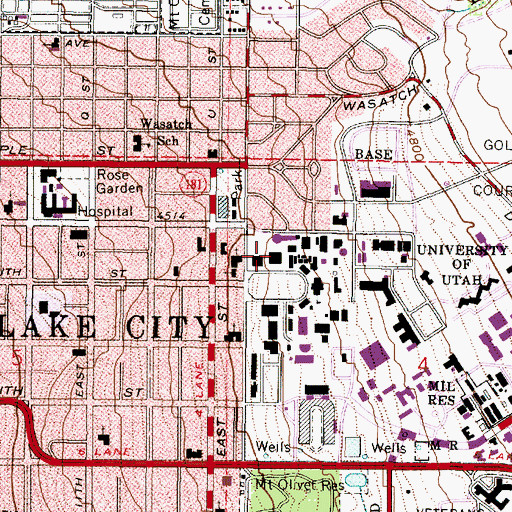 Topographic Map of J T Kingsbury Hall, UT