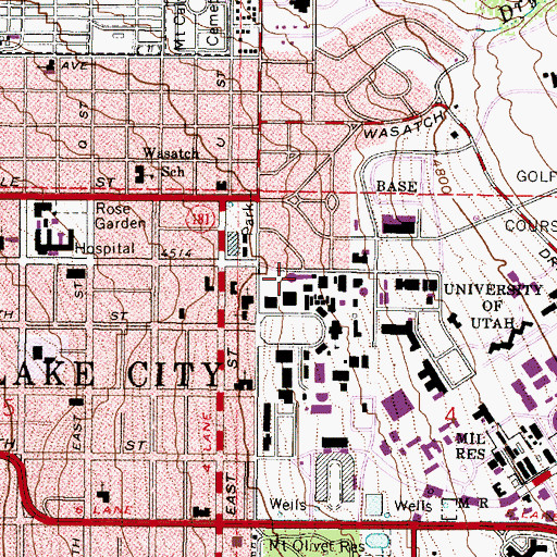 Topographic Map of James Fletcher Hall, UT